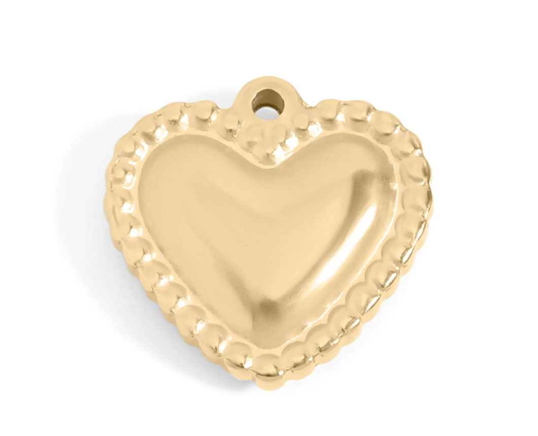 beaded trim heart charm
