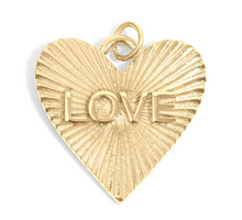 Load image into Gallery viewer, sunburst love heart charm
