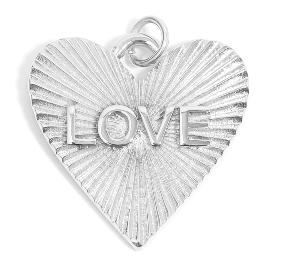 sunburst love heart charm