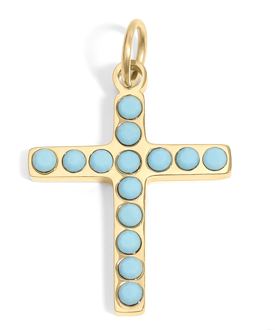 turquoise stone cross charm