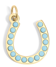 Load image into Gallery viewer, turquoise stone horseshoe charm
