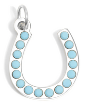 Load image into Gallery viewer, turquoise stone horseshoe charm
