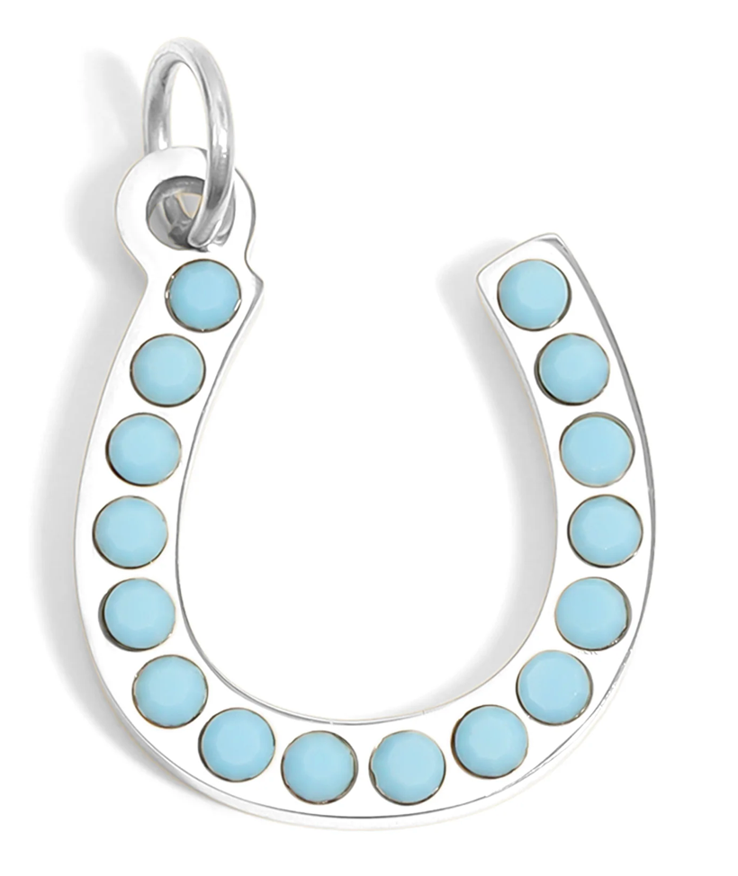 turquoise stone horseshoe charm