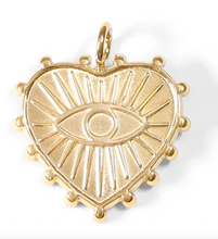 Load image into Gallery viewer, heart evil eye charm
