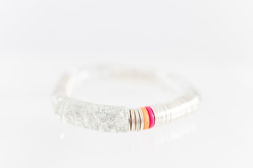 silver flake silver cleo, 10mm