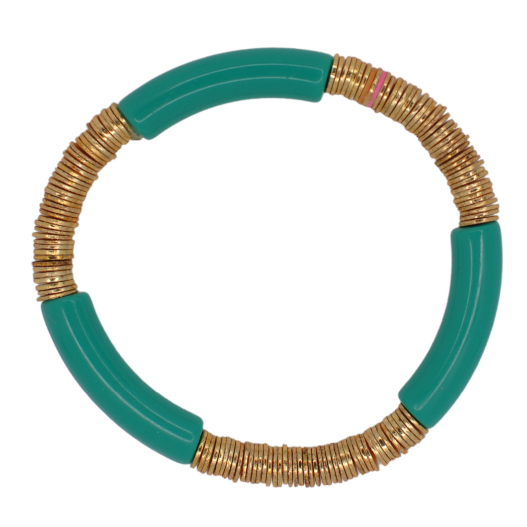turquoise gold cleo, 6mm