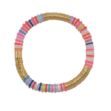 Load image into Gallery viewer, clear acrylic + tie-dye stripes + gold, 6mm
