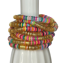 Load image into Gallery viewer, clear acrylic + tie-dye stripes + gold, 6mm
