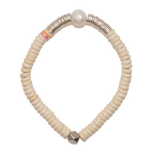 Load image into Gallery viewer, white stone + freshwater pearl + silver

